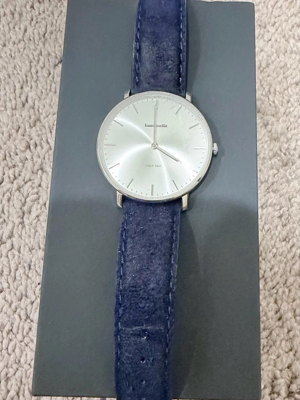 Lambretta Women’s Silver Dial Watch with Navy Strap